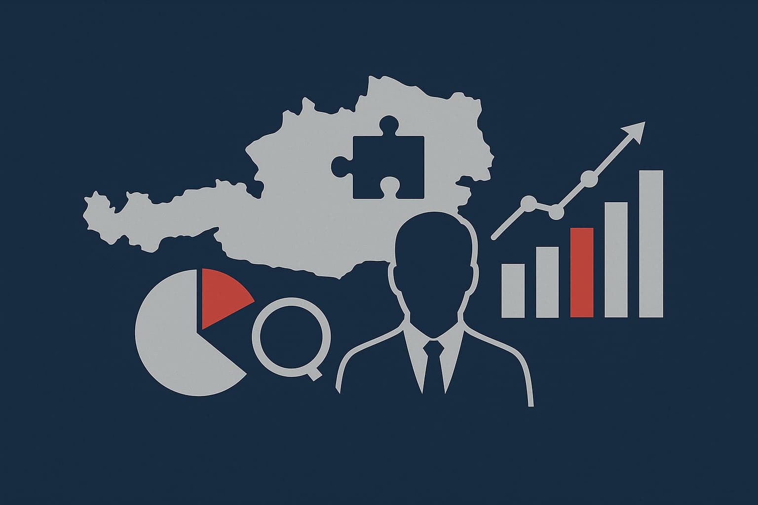 Symbolbild: Österreich-Karte mit Diagrammen zum Fachkräftemangel